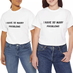 Tengo tantos problemas Camiseta estampada Camiseta blanca Unisex de algodón pesado - Product Image 3