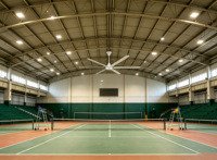 Ventilateur de plafond à moteur HVLS silencieux à faible bruit (38 dB) pour la ventilation et le refroidissement commerciaux des garages et des parkings souterrains