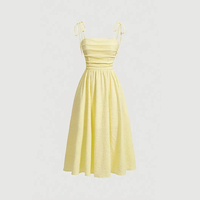 Robe midi élégante pour femme en satin, coupe droite, dos nu, à fines bretelles, taille naturelle, coupe trapèze, anti-plis, écologique, à motif numérique