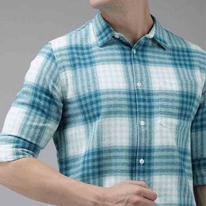 เสื้อเชิ้ตแขนสั้นสำหรับผู้ชายเสื้อเชิ้ตลายหมากรุก - Product Image 5