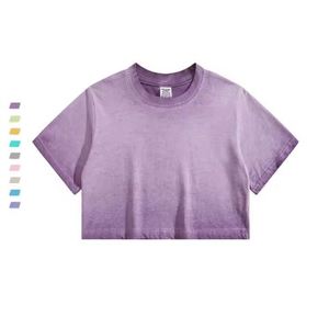 T-shirts courts en jersey de qualité supérieure coupe ample coton délavé vintage t-shirts en gros - Product Image 3