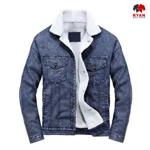 Veste en jean pour homme personnalisée, fermeture à boutons confortable, logo personnalisé, style uni, ODM OEM pour vêtements décontractés d'hiver - Product Image 1