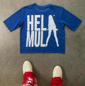 Camiseta de alta calidad de manga corta de algodón sólido holgado ajuste serigrafía camisetas transpirables - Product Image 2