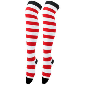 Calcetines altos hasta el muslo a rayas de talla grande personalizados para mujer Extra largos por encima de la rodilla para mujer - Product Image 6