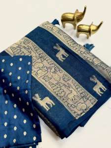 Sari exclusif pour femme en viscose de soie douce Moonga avec bordure, vêtements indiens et pakistanais, fil de tissage - Product Image 3