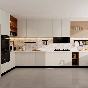 CBMmart Factory Price Complete Modern Designs <strong>PVC</strong>/ Lacquer <strong>Kitchen</strong> Island Furniture Cocina White Shaker Modular <strong>Kitchen</strong> Cabinet - Product Image 1