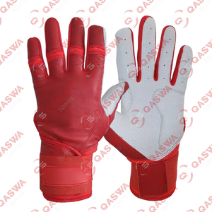 Gants de frappe de baseball en cuir véritable de manchette de couleur rouge de qualité supérieure pour les joueurs d'équipe professionnels - Product Image 1