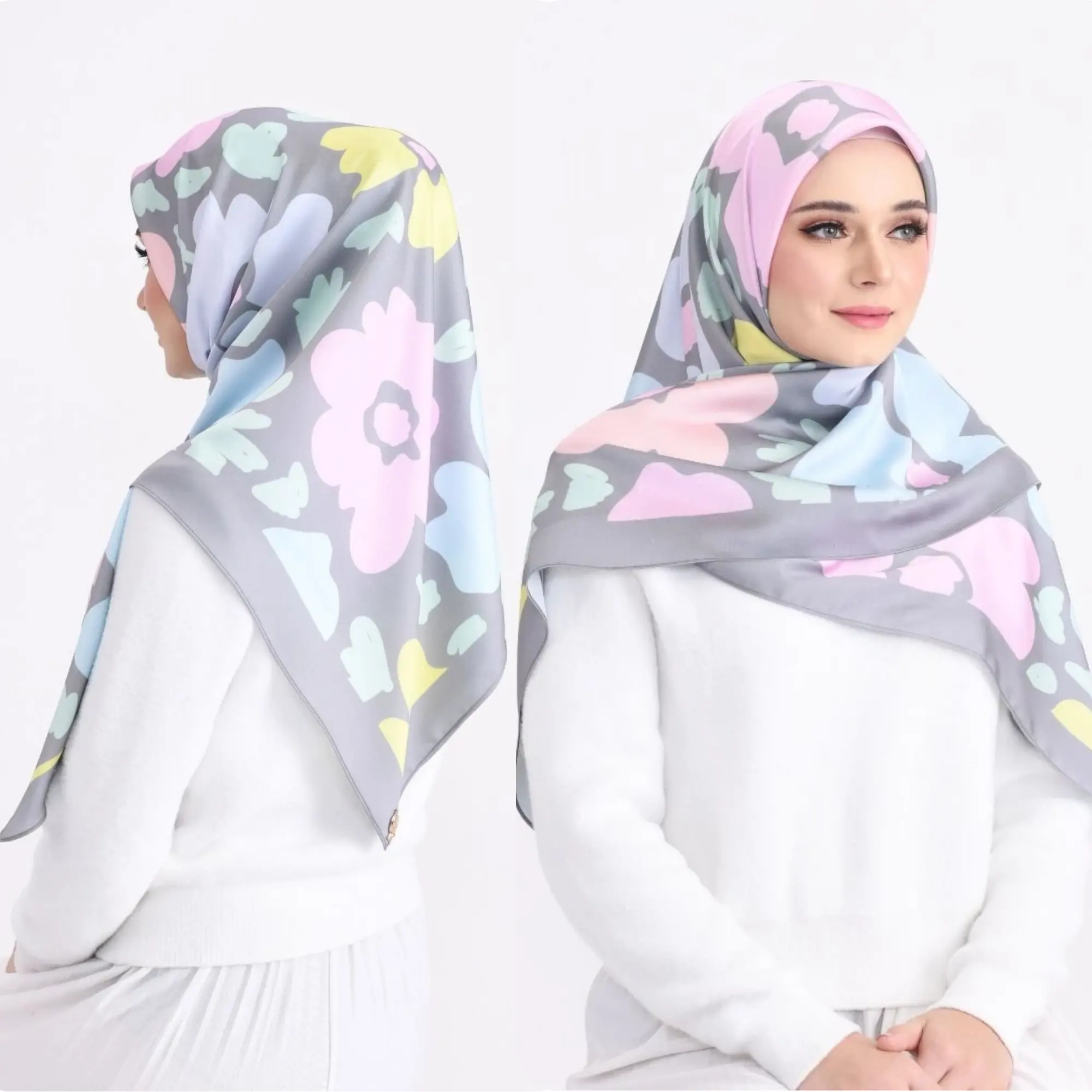 Personalizado abstrato design impressão baixo custo, seda macia mulheres lenços hijab shawl stoles 2023