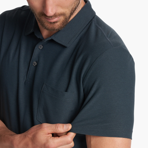 T-shirts à manches courtes personnalisés en gros, 3 boutons, T-shirts polo de performance pour hommes - Product Image 3