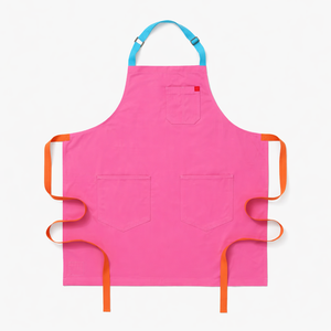 Light Blue Canvas Sleeveless Bib <b>Apron</b> Three Pockets Machine Washable Reusable Eco-Friendly Cooking Daily Use Classic Style - Product Image 1
