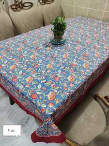 Mantel elegante de algodón 100% con diseño Floral impreso a mano, cubierta de mesa elegante hecha a mano tradicional artesanal - Product Image 6