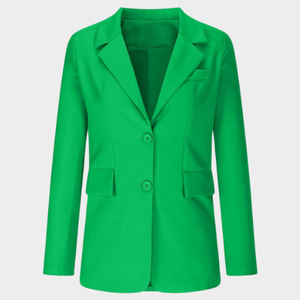 Blazer Vintage de frente abierto para mujer Color sólido Elegante Punto de algodón Lana Talla XS con bolsillos - Product Image 4