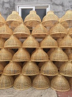 Abat-jour suspendu artisanal en jute tressé style bohème Viet Mai Lan, luminaire de plafond dimmable pour la maison et le bureau