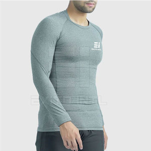 Camiseta Deportiva Ajustada para Hombre, Camiseta de Compresión Deportiva de Manga Larga, Transpirable, de Secado Rápido, para Gimnasio y Fitness - Product Image 2