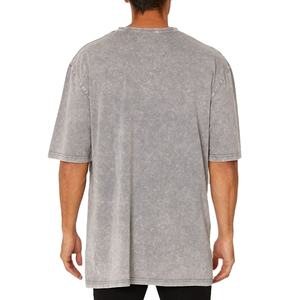 เสื้อยืดโอเวอร์ไซส์วินเทจผู้ชายแบบย้อมสีเอซิด ผ้าฝ้ายเจอร์ซีย์ 100% สไตล์ใหม่ รับสกรีนโลโก้ เสื้อยืดผ้าไหมสำหรับผู้ชาย OEM 2026 - Product Image 6