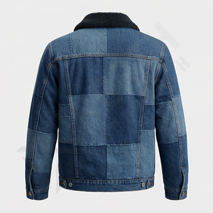 Chaqueta Vaquera Azul Sólida de Diseño Personalizado para Hombre, Tela Transpirable de Alta Calidad, Estilo Casual Holgado, Chaqueta Vaquera Perfecta para Hombre - Product Image 2