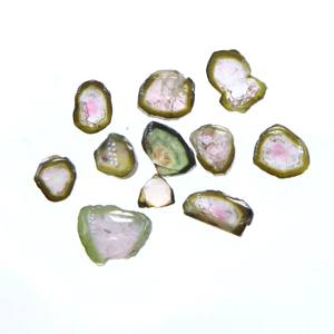 High Quality 11-Piece <b>Watermelon</b> Bio Tourmaline Slices Natural Loose Gemstones High End Gemstone Collection - Product Image 4