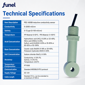 Analizador de Concentración de Ácidos y Álcalis PEC 600B, Sensor de Conductividad Inductiva para HCl, HNO3, H2SO4, NaOH y <span class=keywords><strong>KOH</strong></span> - Product Image 2