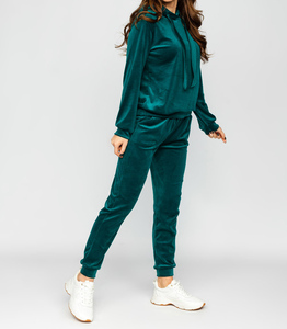 Ensemble survêtement femme en molleton 100% coton lourd personnalisable, pull oversize, couleur unie, 2 pièces, short long, automne - Product Image 2