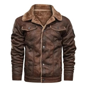 Nouvel arrivage de veste de loisirs coupe ajustée de style coréen pour hommes de couleur unie manteau de moto en cuir artificiel pour tenue décontractée - Product Image 2