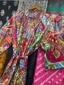 ชุดกิโมโนผ้าฝ้าย, เสื้อคลุมพิมพ์ลายดอกไม้, ชุดกิโมโนสำหรับผู้หญิง, ชุดกลางคืน, ของขวัญเพื่อนเจ้าสาว, เสื้อคลุมเจ้าสาว, เสื้อคลุมอาบน้ำกิโมโน - Product Image 2