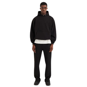 Sudadera holgada con capucha para parejas Algodón mezclado Unisex Basics Pullover para Otoño Invierno Casual Streetwear - Product Image 5