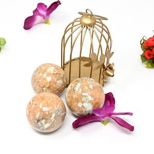 หินผลึกผลึกแร่แคลไซต์สีเหลืองขัดเงาตามธรรมชาติหินบำบัดฮวงจุ้ยลูกแคลไซต์สีส้ม - Product Image 1