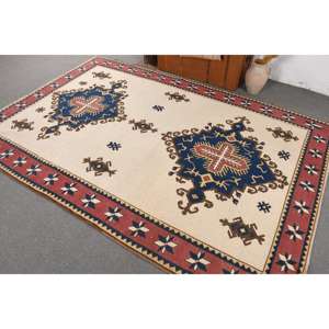 Vintage 0.6x9.5 ft Rug, <b>Runner</b> Turkish Rug, <b>Red</b> Blue Patchwork Rug - Product Image 4