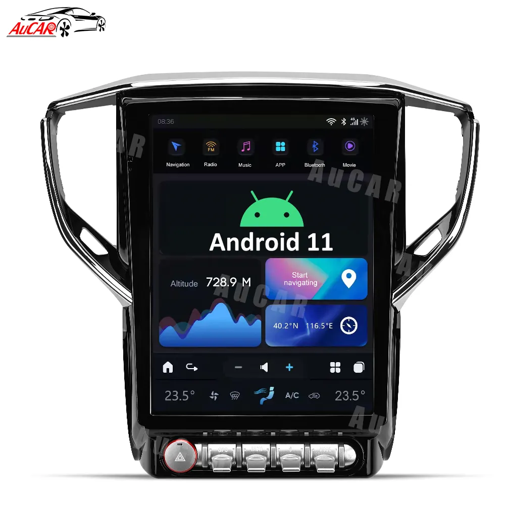 AuCAR 12.1 "ultimo T-Style Android 11 autoradio lettore DVD multimediale Video Stereo navigazione GPS per Maserati Ghibli 2014-2019