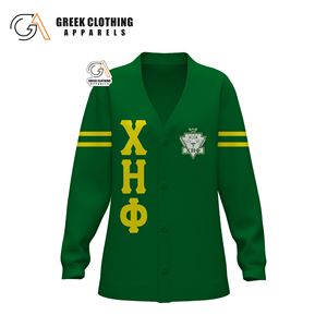Wholesale Custom Embroidery Chi Eta Phi Women <b>Cardigan</b> Sweater 100% Acrylic V Neck Letter Sorority Organization XHO High Quality - Product Image 6