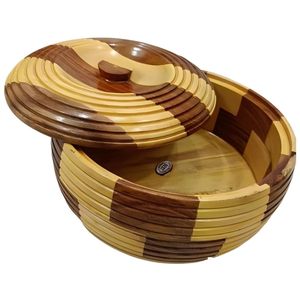 Ensemble de boîtes à roti en bois massif classique, fait à la main, écologique, ensemble de casseroles, récipient de rangement, vaisselle, boîtes chaudes - Product Image 2