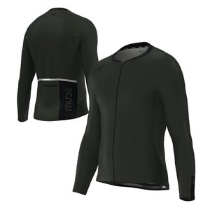 Maillot de Ciclismo de Manga Larga para Hombre SOLACE, Transpirable y Ligero, Color Verde Musgo - Product Image 5