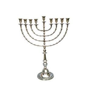 Accessoires de maison de qualité supérieure haute 8 branches Menorah bougie bâton bougeoir Design laiton classique Nickel grande maison Dec - Product Image 3