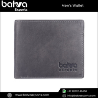 Dompet Pria Kualitas Terbaik Desain Vintage Modern Lipat Dua Pendek Dilengkapi RFID Proteksi Kulit Asli Lapisan Katun Dapat Disesuaikan Buatan India