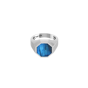 Anillo Hexagonal de Plata de Ley 925 con Labradorita Clásica para Hombre, Engaste de Bisel, Hecho a Mano, Regalo Único para Él, Cumpleaños, Fiesta, Aniversario - Product Image 3