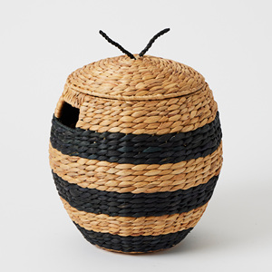 Cesta de mimbre con forma de abeja, los más vendidos artículos de regalo para bebés recién nacidos, cestas con forma de jacinto de agua tejidas a mano - Product Image 4