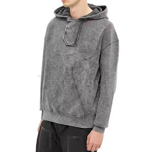 Hoodies délavés à l'acide pour l'hiver, hoodies délavés à l'acide de couleur unie, vêtements de mode, hoodies délavés à l'acide - Product Image 2