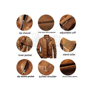 Chaqueta de cuero de invierno para hombre con logotipo frontal ligero de alta calidad y mejor material, precio bajo, superventas - Product Image 2