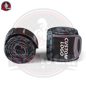 Bandes de boxe de qualité supérieure, couleur noire, meilleur fournisseur OEM, coton durable, personnalisable, certifié CE, unisexe, entraînement - Product Image 2