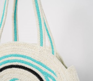 Bolso de hombro redondo de algodón bohemio para mujer con cierre abierto, ligero, hecho a mano, para verano, tipo tote de noche - Product Image 2