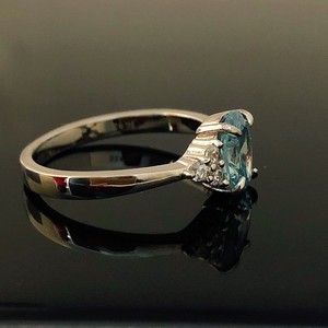 Grace Aquamarine Ring Sterling Silver Engagement Ring March <b>Birthstone</b> Faceted Aquamarine Blue Gemstone Wedding Gift - Product Image 4