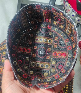 Mens Afghani Traditional Embroidered Lace <b>Cap</b> Handmade Pashtun <b>Ethnic</b> Cultural Formal Islamic Headwear 100% Cotton Adjustable - Product Image 5
