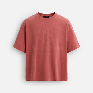 T-shirt Homme en Coton Tricoté 100% OEM/ODM, Coupe Classique, Design Décontracté, Impression en Relief de Logo Personnalisé, Couleur Unie, Marque Blanche - Product Image 1