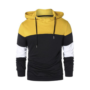 Sweat à capuche pour hommes Pull Sweat Color Block Fleece Long Sleeve drop shoulder Patchwork Casual oversize Hoodie avec poches - Product Image 1