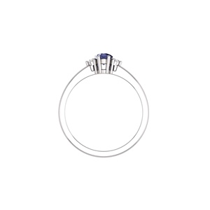 Anello di Fidanzamento Classico con Tanzanite Naturale Taglio a Pera 6x4 e Topazio Bianco, Gioiello Raffinato per Donne - Product Image 1