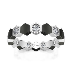 แหวนแต่งงานผู้หญิงเงินสเตอร์ลิงดีไซน์ฟุตบอล Jeulia Unconditional Love ประดับเพชร - Product Image 1