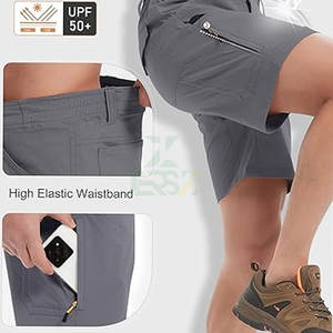 Pantalones Cortos Tácticos de Lona para Hombre, de Secado Rápido, Transpirables, Ligeros, Diseño Versátil con Múltiples Bolsillos, para Pesca, 100% Poliéster - Product Image 3