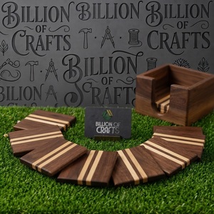 Ensemble de sous-verres carrés en bois, cerisier, érable, noyer noir, pour la décoration de table à café ou à thé - Product Image 6
