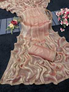 ชุดส่าหรีผ้าชีฟองสำหรับผู้หญิงจากดีไซเนอร์ชาวอินเดียส่าหรีเสื้อเบลาส์ลายชนเผ่าใส่ทำงานหนักและ6สีลำดับราคาดีที่สุดส่าหรีแฟนซี - Product Image 3