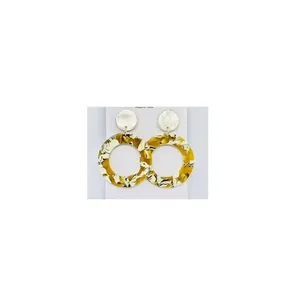 Pendientes de aro de resina personalizados de diseñador, pendientes de gota de moda coloridos hechos a mano para niñas y mujeres, accesorio de moda especial - Product Image 2